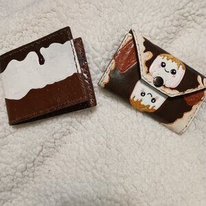 Novelty Marshmallow Design Wallet and Snapped Cardholder